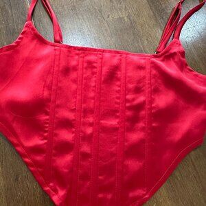 Sky to Moon Red Corset Crop Top